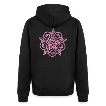 noeud celtique 20 e 60 - Veste à capuche bio Premium Unisexe - noir - Dos - Nico (187cm)