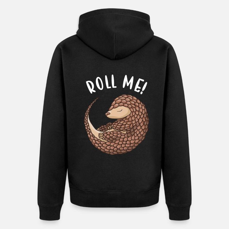 Roll Me Pangolin - Veste à capuche bio Premium Unisexe - noir