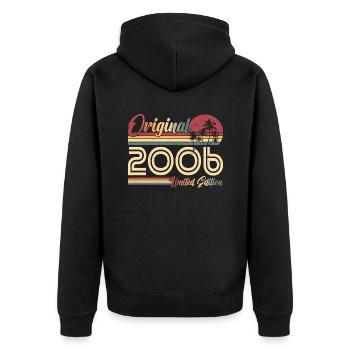 2006 vintage anniversaire rétro vintage cadeau - Veste à capuche bio Premium Unisexe - noir - Dos - Nico (187cm)