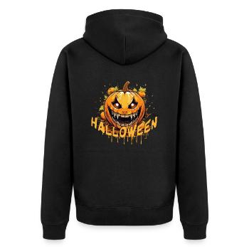 Citrouille effrayante d’Halloween - Veste à capuche bio Premium Unisexe - noir - Dos - Nico (187cm)
