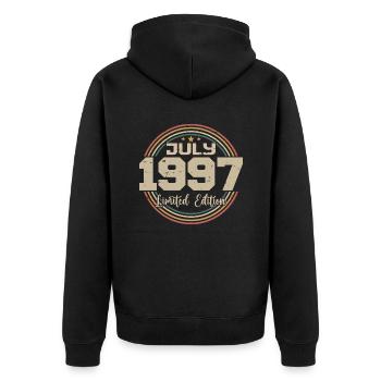 1997 Birthday July 1997 Gift July 1997 - Unisex Premium Organic Zip Hoodie - black - Back - Nico (187cm)