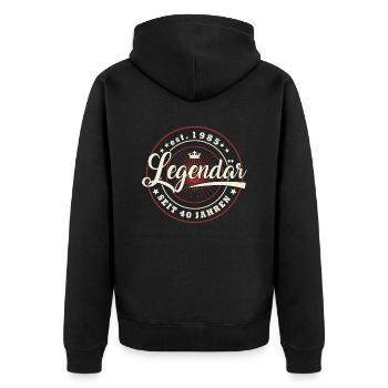 40. Geburtstag - Legendär seit 40 Jahren Geschenk - Unisex Premium Bio Zip Hoodie - Schwarz - Hinten - Nico (187cm)