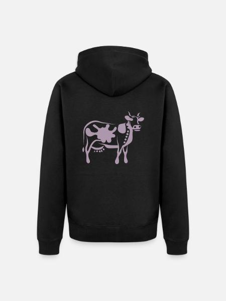 Cow Art Abstract - Unisex Premium Organic Zip Hoodie - black