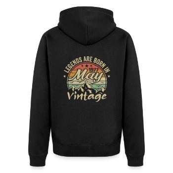 May 1977 Birthday Gift 1977 Vintage 1977 - Unisex Premium Organic Zip Hoodie - black - Back - Nico (187cm)