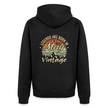 May 1937 Birthday Gift 1937 Vintage 1937 - Unisex Premium Organic Zip Hoodie - black - Back - Nico (187cm)