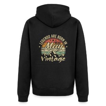 Mai 1930 Vintage Geburtstagsgeschenk aus den 1930er Jahren - Unisex Premium Bio Zip Hoodie - Schwarz - Hinten - Nico (187cm)