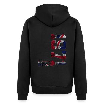 ÉDITION LIMITÉE ANGLAISE 55E ANNIVERSAIRE 1971 - Veste à capuche bio Premium Unisexe - noir - Dos - Nico (187cm)
