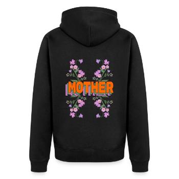 Fête des mères Cadeau Fleurs Florales Mère Amour - Veste à capuche bio Premium Unisexe - noir - Dos - Nico (187cm)