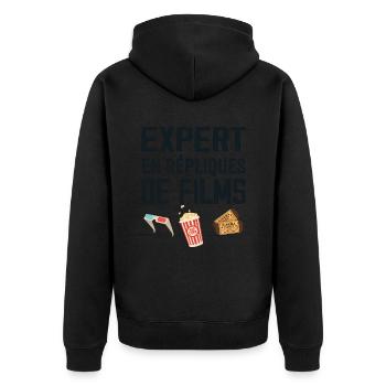 Expert en répliques de films cadeau humour cinéma - Veste à capuche bio Premium Unisexe - noir - Dos - Nico (187cm)