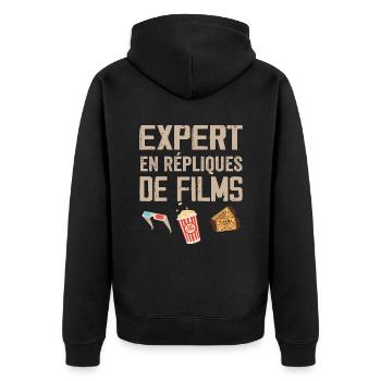 Expert en répliques de films cadeau humour cinéma - Veste à capuche bio Premium Unisexe - noir - Dos - Nico (187cm)