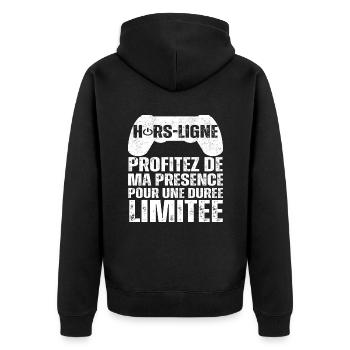 Hors-ligne cadeau pour gamer humour gaming cadeau - Veste à capuche bio Premium Unisexe - noir - Dos - Nico (187cm)