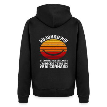 J' ai décidé d' être un vrai connard humour rétro - Veste à capuche bio Premium Unisexe - noir - Dos - Nico (187cm)
