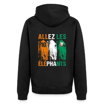 Côte d' ivoire numéro 10 cadeau football foot - Veste à capuche bio Premium Unisexe - noir - Dos - Nico (187cm)