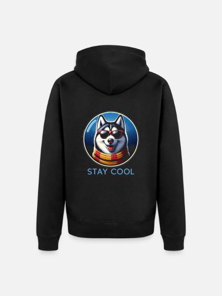Cool Husky Shades - Unisex Premium Organic Zip Hoodie - black