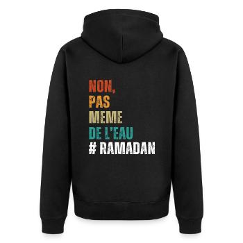 Non pas même de l' eau humour ramadan cadeau islam - Veste à capuche bio Premium Unisexe - noir - Dos - Nico (187cm)