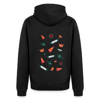 Assortiment de feux d’artifice - Veste à capuche bio Premium Unisexe - noir - Dos - Nico (187cm)