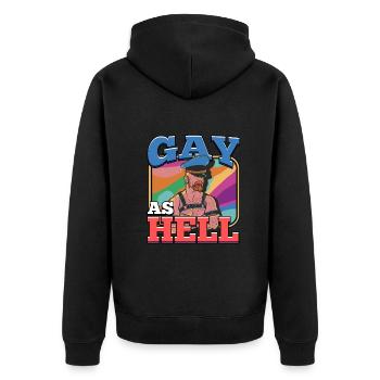 Gay As Hell Rainbow LGBT Pride - Veste à capuche bio Premium Unisexe - noir - Dos - Nico (187cm)