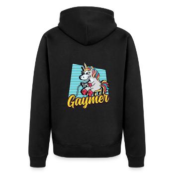Gaymer Rainbow Gaming Égalité LGBT Pride - Veste à capuche bio Premium Unisexe - noir - Dos - Nico (187cm)