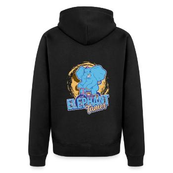 Circus Staff Elephant Tamer - Unisex Premium Organic Zip Hoodie - black - Back - Nico (187cm)