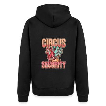 Circus Security Ringmaster Carnival Clown - Unisex Premium Organic Zip Hoodie - black - Back - Nico (187cm)