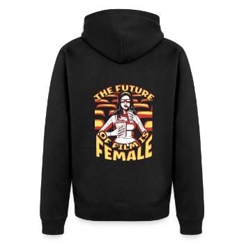 The Future Of Film Is Female Cinematographer - Unisex Premium Organic Zip Hoodie - black - Back - Nico (187cm)
