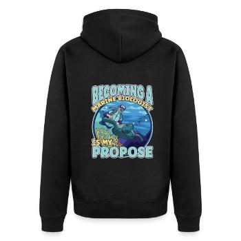 Becoming a future Marine Biologist is my propose - Unisex Premium Organic Zip Hoodie - black - Back - Nico (187cm)