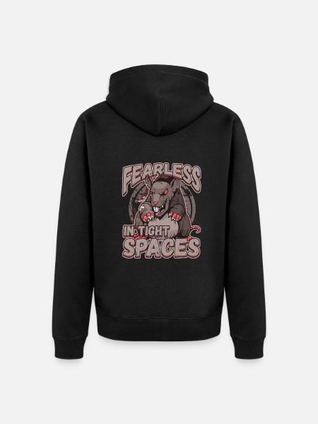 Fearless in Tight Spaces - Unisex Premium Organic Zip Hoodie - black