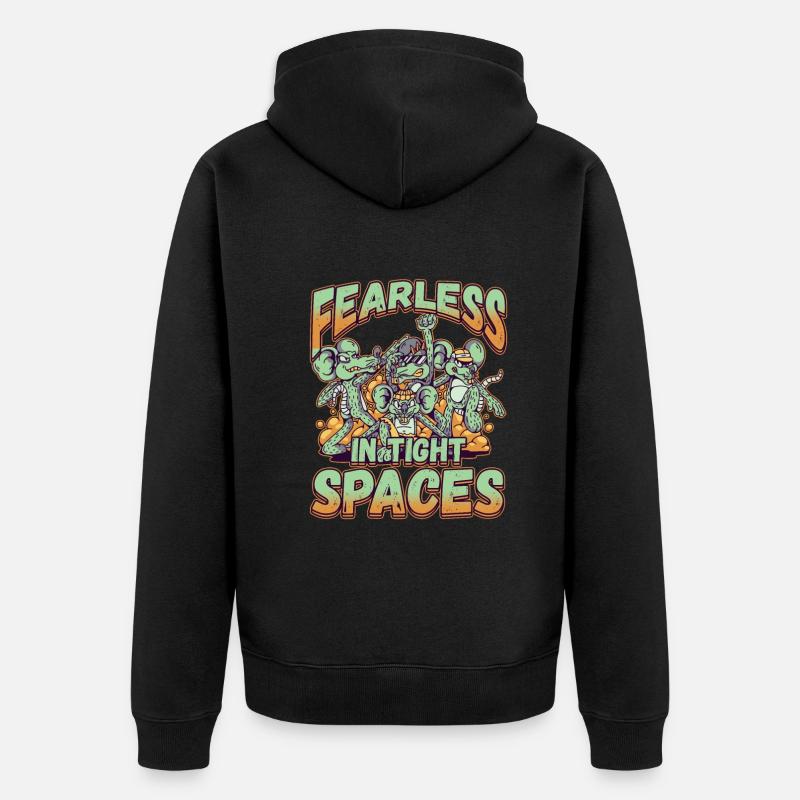 Fearless in Tight Spaces - Unisex Premium Bio Zip Hoodie - Schwarz