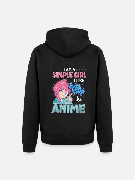 I Like K-Pop And Anime K-Pop - Unisex Premium Organic Zip Hoodie - black