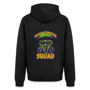 Pest Control Squad Design for a Bug Killer - Unisex Premium Bio Zip Hoodie - Schwarz - Hinten - Nico (187cm)
