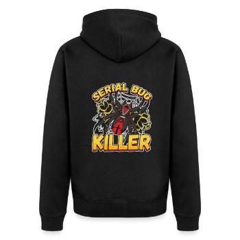 Serial Bug Killer for a Pest Control Technician - Unisex Premium Organic Zip Hoodie - black - Back - Nico (187cm)
