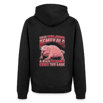 Dead Animal Removals for a Pest Control Technician - Unisex Premium Organic Zip Hoodie - black - Back - Nico (187cm)