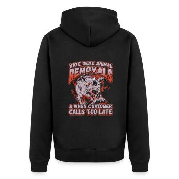 Dead Animal Removals for a Pest Control Technician - Unisex Premium Organic Zip Hoodie - black - Back - Nico (187cm)