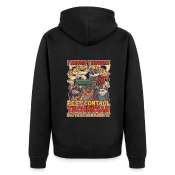 Pest Control Technician is Killin' It Pest - Unisex Premium Bio Zip Hoodie - Schwarz - Hinten - Nico (187cm)