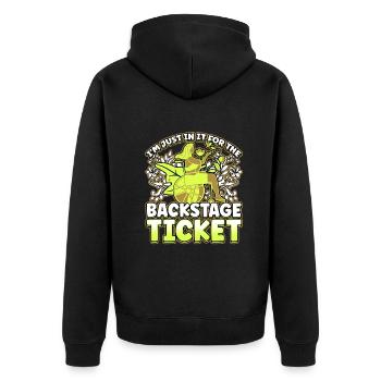 Handicap Wheelchair Design for an Amputation - Unisex Premium Bio Zip Hoodie - Schwarz - Hinten - Nico (187cm)