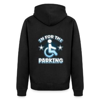 Handicap Wheelchair Design for an Amputation - Unisex Premium Organic Zip Hoodie - black - Back - Nico (187cm)