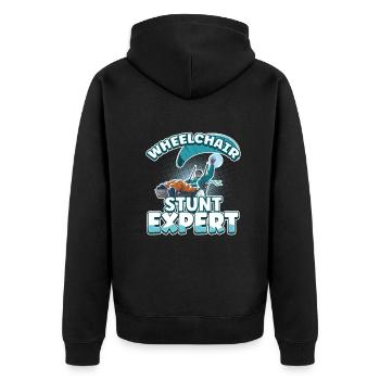 Handicap Wheelchair Design for an Amputation - Unisex Premium Organic Zip Hoodie - black - Back - Nico (187cm)