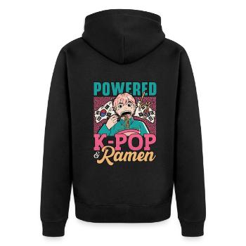 KPop Fashion Design pour un fan de bol de nouilles Ramen - Veste à capuche bio Premium Unisexe - noir - Dos - Nico (187cm)