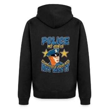 Conception de l’application du droit pour un agent de police - Veste à capuche bio Premium Unisexe - noir - Dos - Nico (187cm)