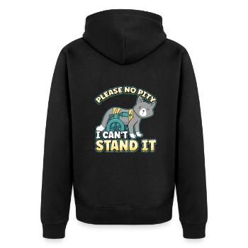 Handicap Wheelchair Design for an Amputation - Unisex Premium Bio Zip Hoodie - Schwarz - Hinten - Nico (187cm)