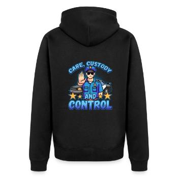 Conception de l’application de la loi pour un agent de police - Veste à capuche bio Premium Unisexe - noir - Dos - Nico (187cm)