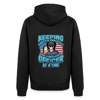 Conception de l’application de la loi pour un agent de police - Veste à capuche bio Premium Unisexe - noir - Dos - Nico (187cm)