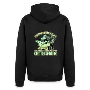 Handicap Wheelchair Design for an Amputation - Unisex Premium Bio Zip Hoodie - Schwarz - Hinten - Nico (187cm)