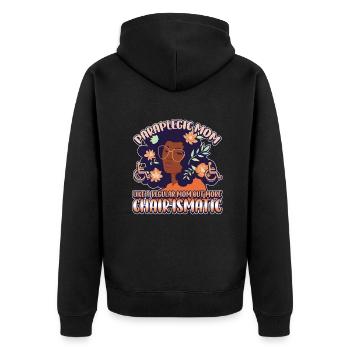Handicap Wheelchair Design for an Amputation - Unisex Premium Bio Zip Hoodie - Schwarz - Hinten - Nico (187cm)