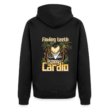 Conception de collecteur de dents fossiles pour un fossile de requin - Veste à capuche bio Premium Unisexe - noir - Dos - Nico (187cm)