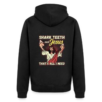 Conception de collecteur de dents fossiles pour un fossile de requin - Veste à capuche bio Premium Unisexe - noir - Dos - Nico (187cm)