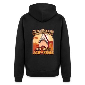 Fossil Tooth Collector Design for a Shark Fossil - Unisex Premium Bio Zip Hoodie - Schwarz - Hinten - Nico (187cm)