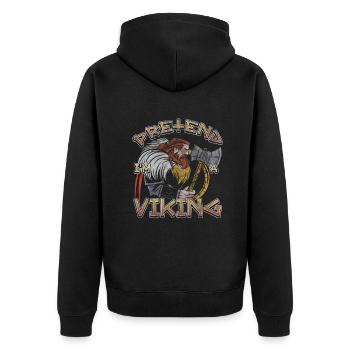 Norse Viking Mythology Design for Viking Warriors - Unisex Premium Bio Zip Hoodie - Schwarz - Hinten - Nico (187cm)