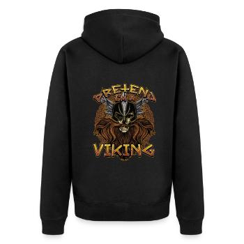 Norse Viking Mythology Design for Viking Warriors - Unisex Premium Bio Zip Hoodie - Schwarz - Hinten - Nico (187cm)