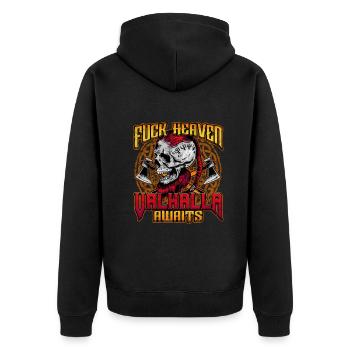 Norse Viking Mythology Design for Viking Warriors - Unisex Premium Bio Zip Hoodie - Schwarz - Hinten - Nico (187cm)